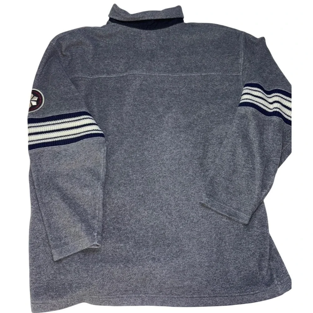 Gap Pro Series 1/4 Zip Fleece Pullover Mens XL Gray VTG Gorpcore Striped Tech